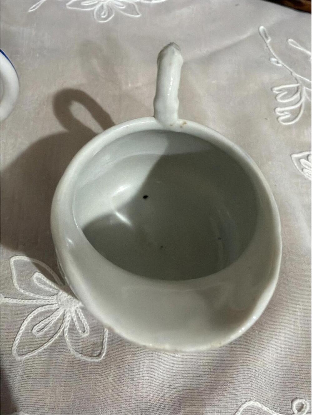 VTG small Creamer pitchers lot 2 Blue Floral Bone china cottage primitive decor - Picture 7 of 15